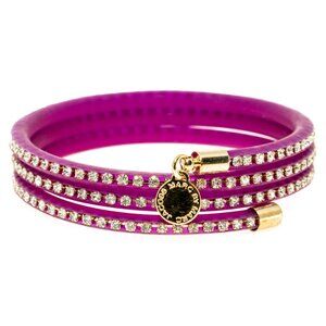 Marc Jacobs Purple Rhinestone Wrap Bracelet with Gold Charm